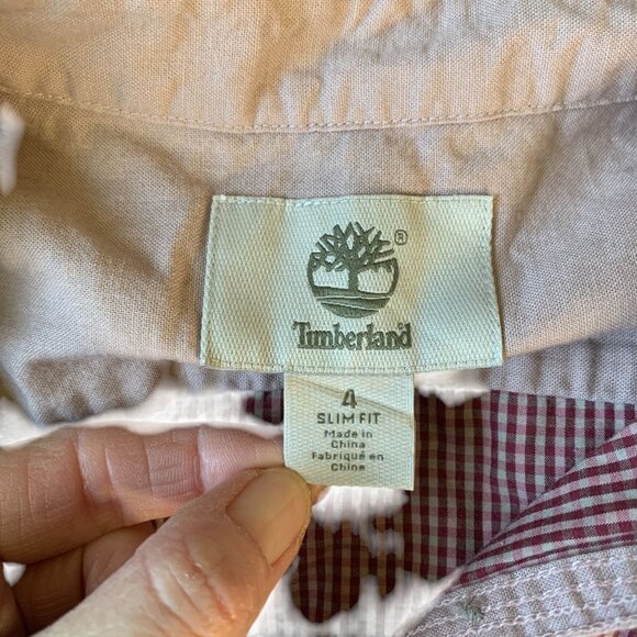 Timberland Women’s Slim Fit Button-Up Shirt – Red Check – Size 4 Stretch Cotton - Picture 4 of 6